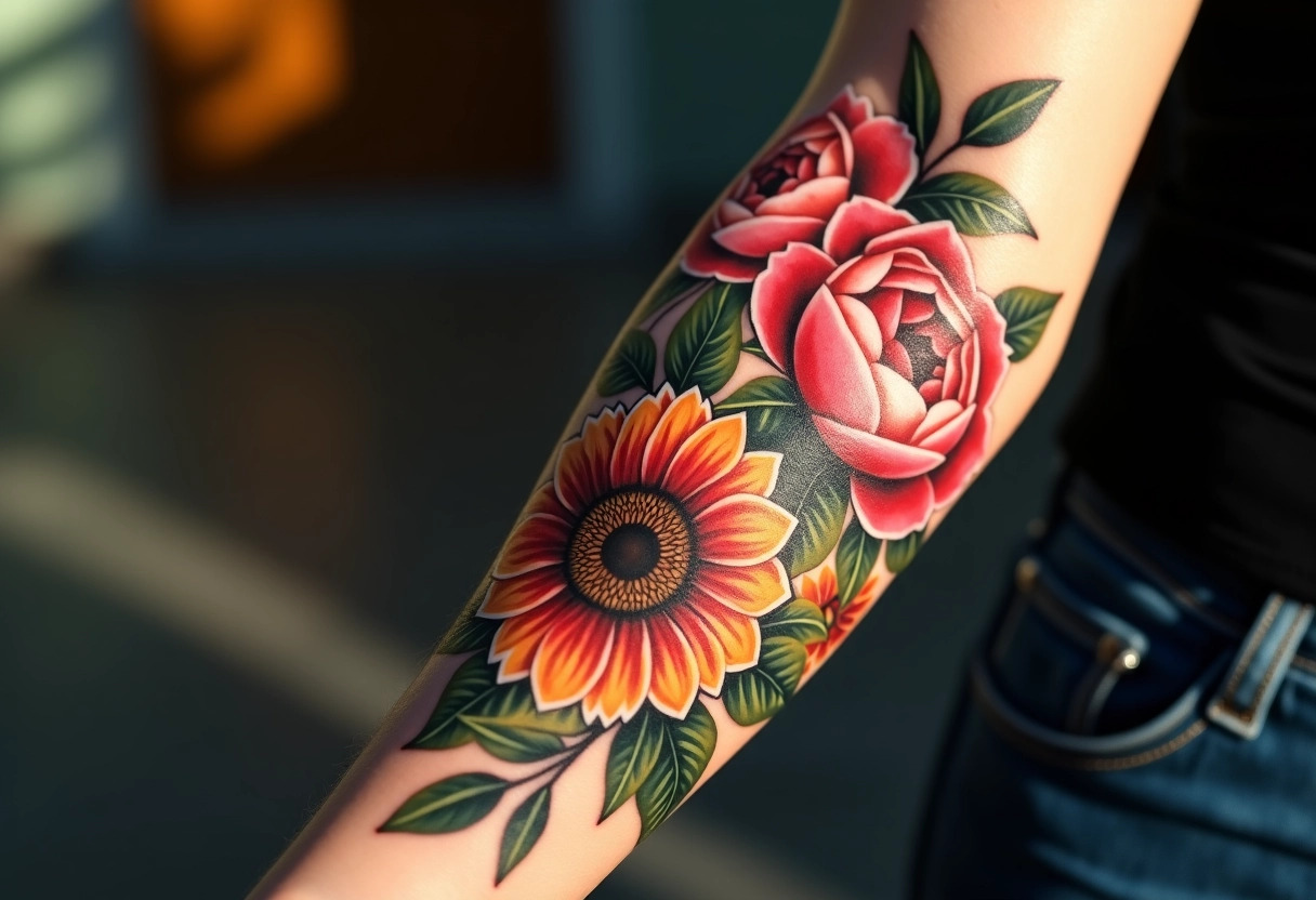 tatouage floral